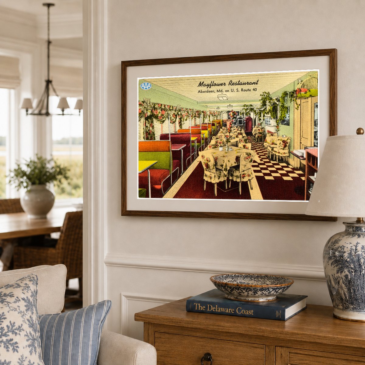Mayflower Restaurant, Aberdeen, MD on U. S. Route 40 — Vintage Maryland Postcard