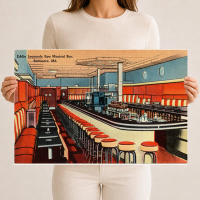 Eddie Leonards Spa Musical Bar, Baltimore, MD — Vintage Maryland Postcard