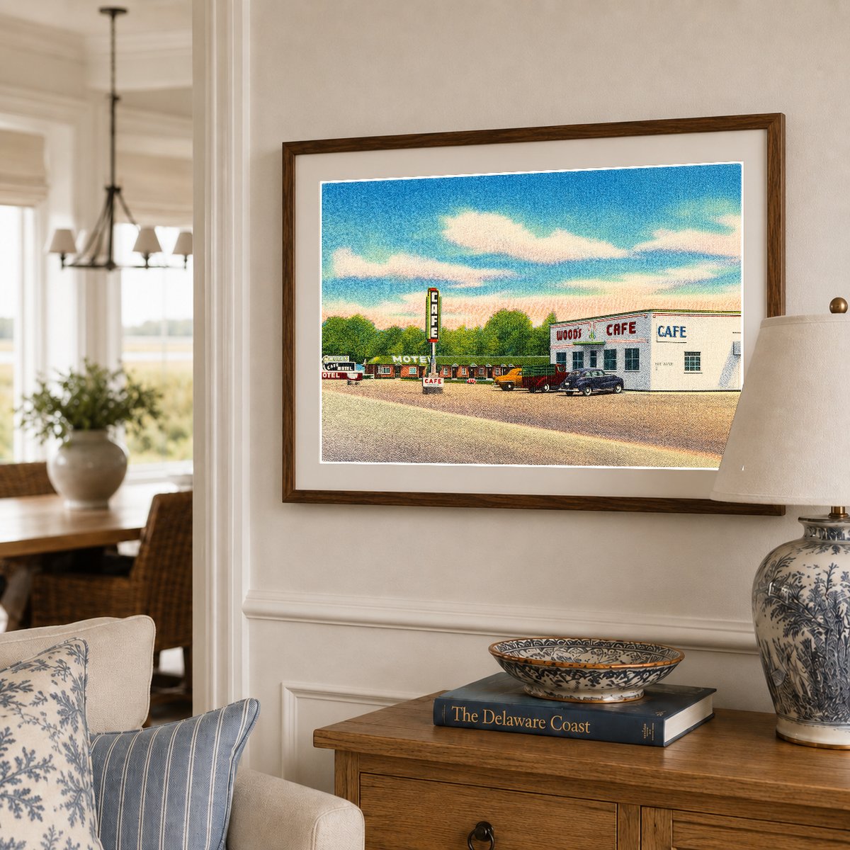 Europe, WY: Wood's Motel & Café, ultra modern and steam heat, located East Evanston, Wyoming, on Hiway 30S