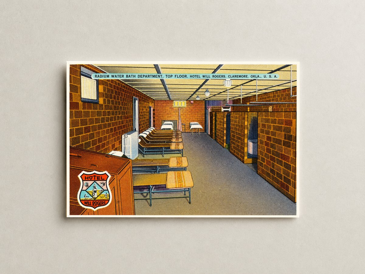 Claremore, OK: Radium Water Bath Department, top floor, Hotel Will Rogers, Claremore, Okla., U.S.A.