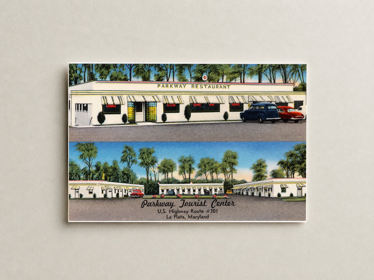 Parkway Tourist Center, U. S. Highway Route #301, La Plata, Maryland — Vintage Maryland Postcard