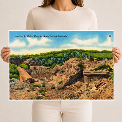 Cedar Canyon, ND: Iron log in Cedar Canyon, North Dakota Badlands