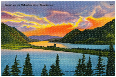 Columbia River, WA: Sunset on the Columbia River