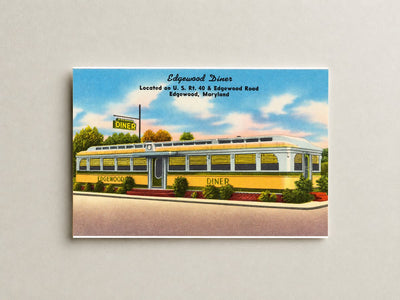 Edgewood Diner, located on U. S. Rt. 40 & Edgewood Road, Edgewood, Maryland — Vintage Maryland Postcard
