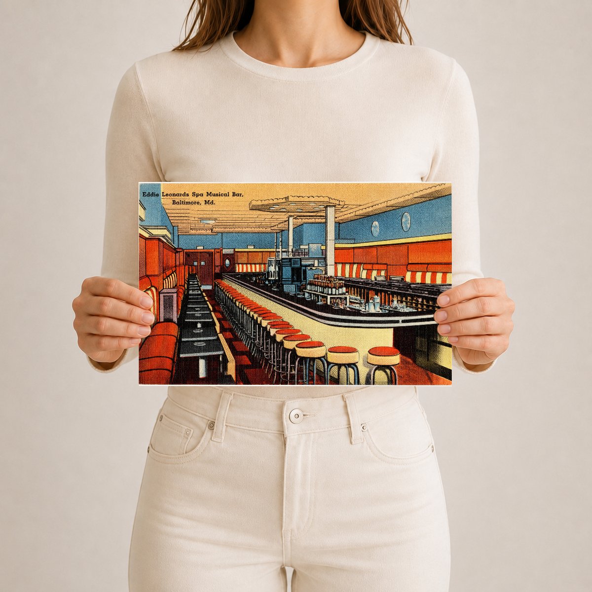 Eddie Leonards Spa Musical Bar, Baltimore, MD — Vintage Maryland Postcard