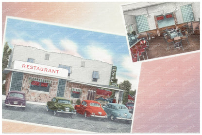 Dans Motel and Restaurant Vintage Postcard 1930 - 1945 - Available at KNOWOL