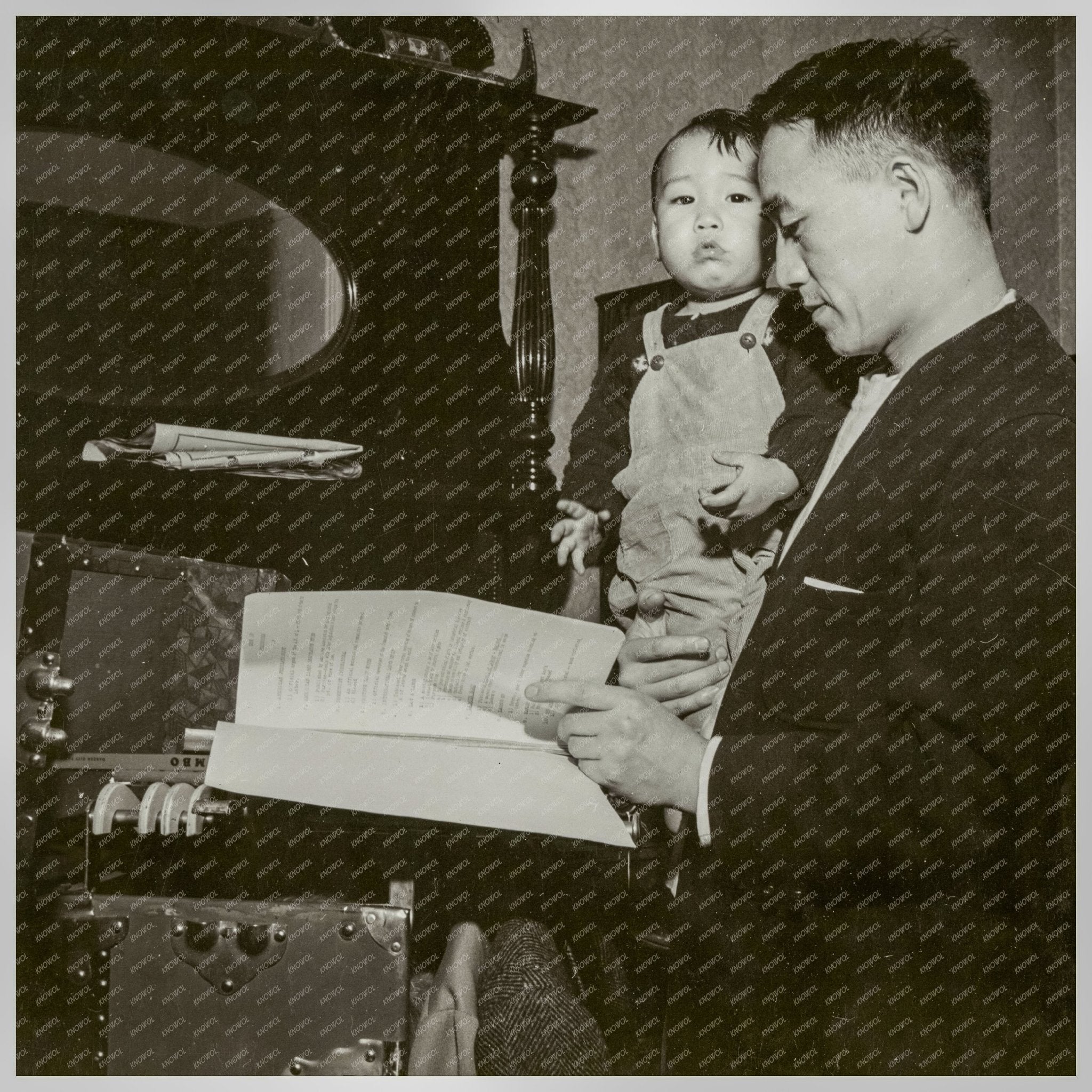 Dave Tatsuno and Son in San Francisco 1942 - Available at KNOWOL