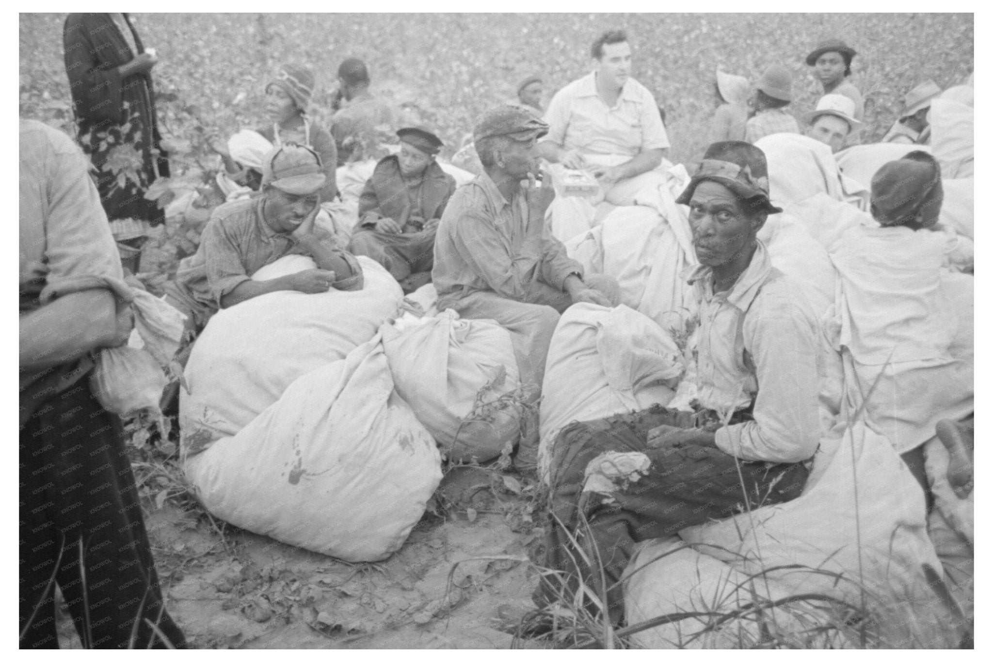 Day Laborers Await Payment at Lake Dick Project 1938 - Available at KNOWOL