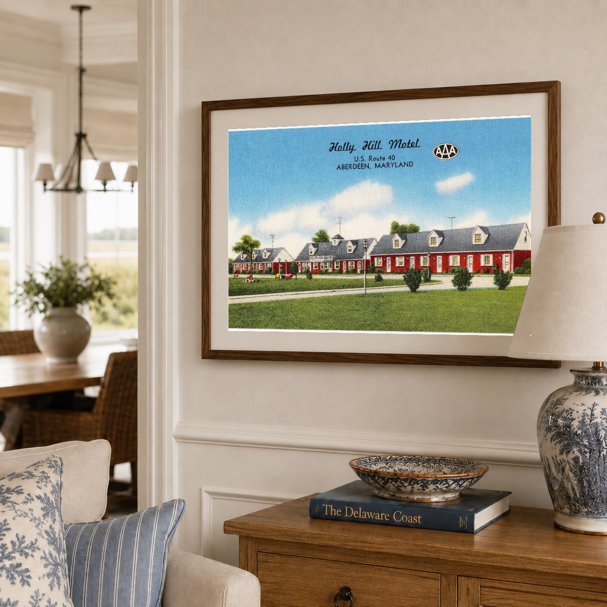 Holly Hill Motel, U.S. Route 40, Aberdeen, Maryland — Vintage Maryland Postcard