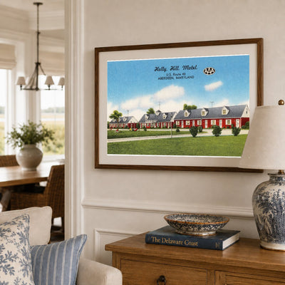 Holly Hill Motel, U.S. Route 40, Aberdeen, Maryland — Vintage Maryland Postcard