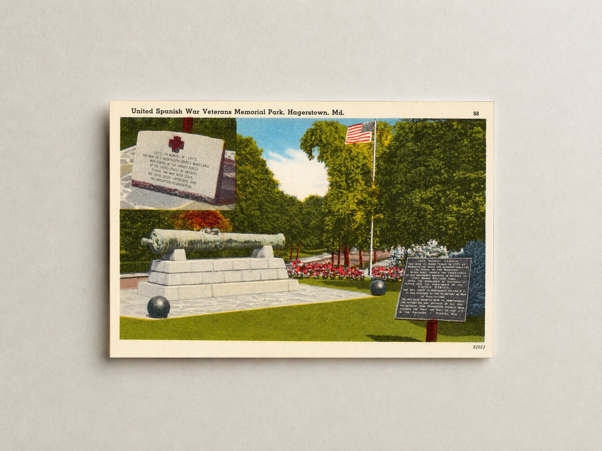 United Spanish War Veterans Memorial Park, Hagerstown, MD — Vintage Maryland Postcard