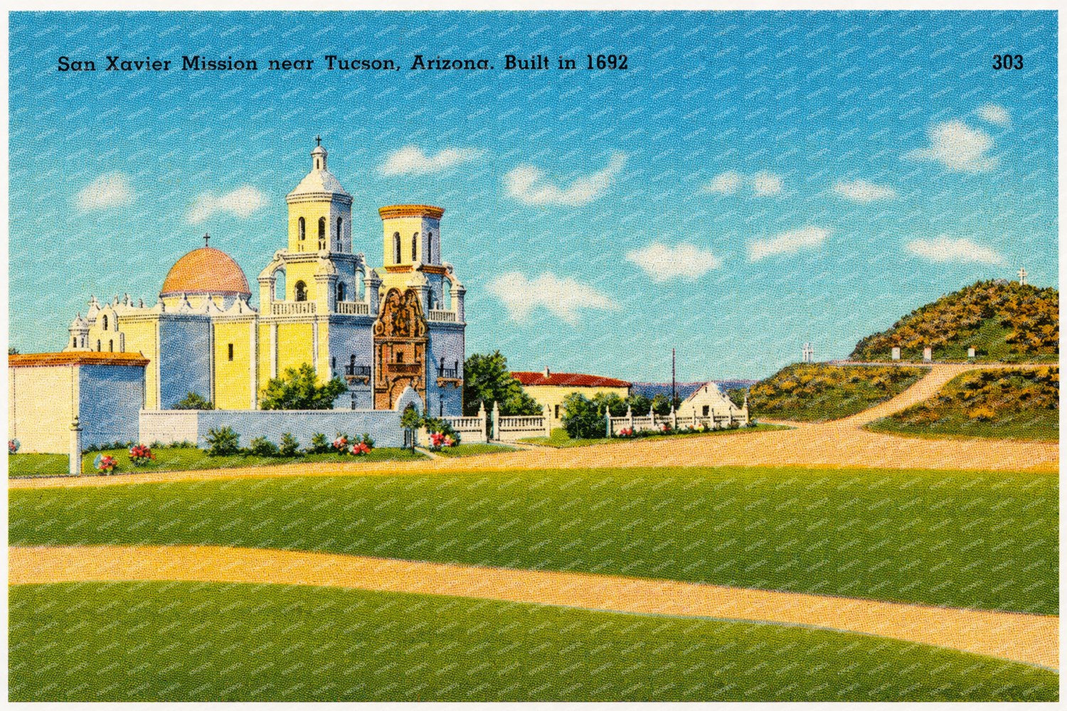 Tucson, AZ: San Xavier Mission near Tucson, Arizona, built in 1692