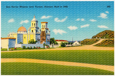 Tucson, AZ: San Xavier Mission near Tucson, Arizona, built in 1692