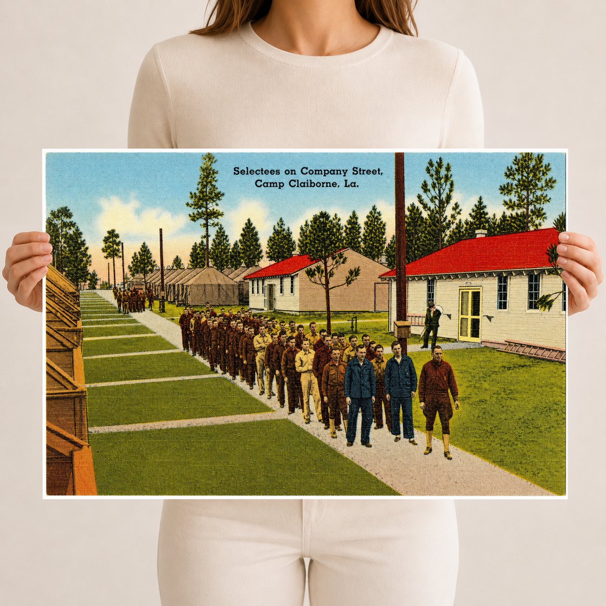 Forest Hill, LA: Selectees on Company Street, Camp Claiborne
