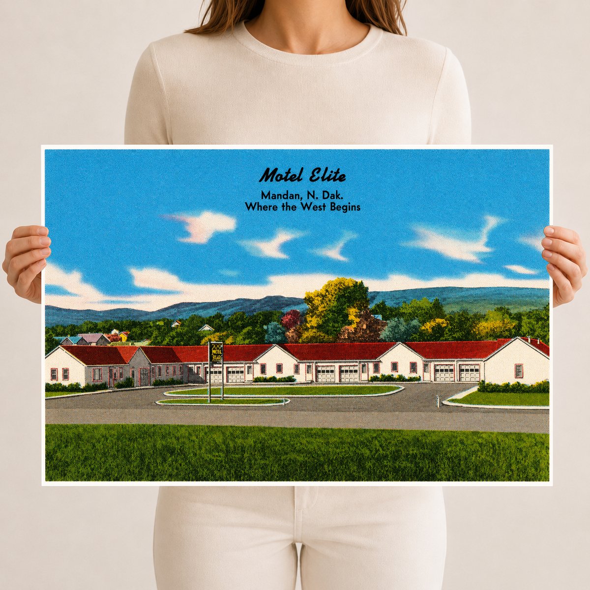 Mandan, ND: Motel Elite, Mandan, N. Dak., where the west begins