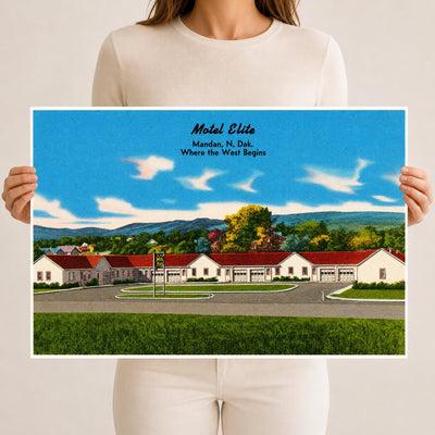 Mandan, ND: Motel Elite, Mandan, N. Dak., where the west begins