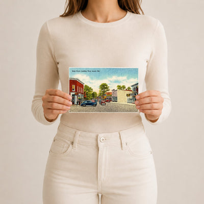 Main Street looking west, Laurel, MD — Vintage Maryland Postcard