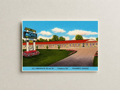 Wamego, KS: New Look Motel, U. S. Highways 40 and 24... Wamego