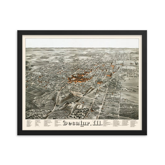 Decatur, Illinois 1878 Framed - Available at KNOWOL