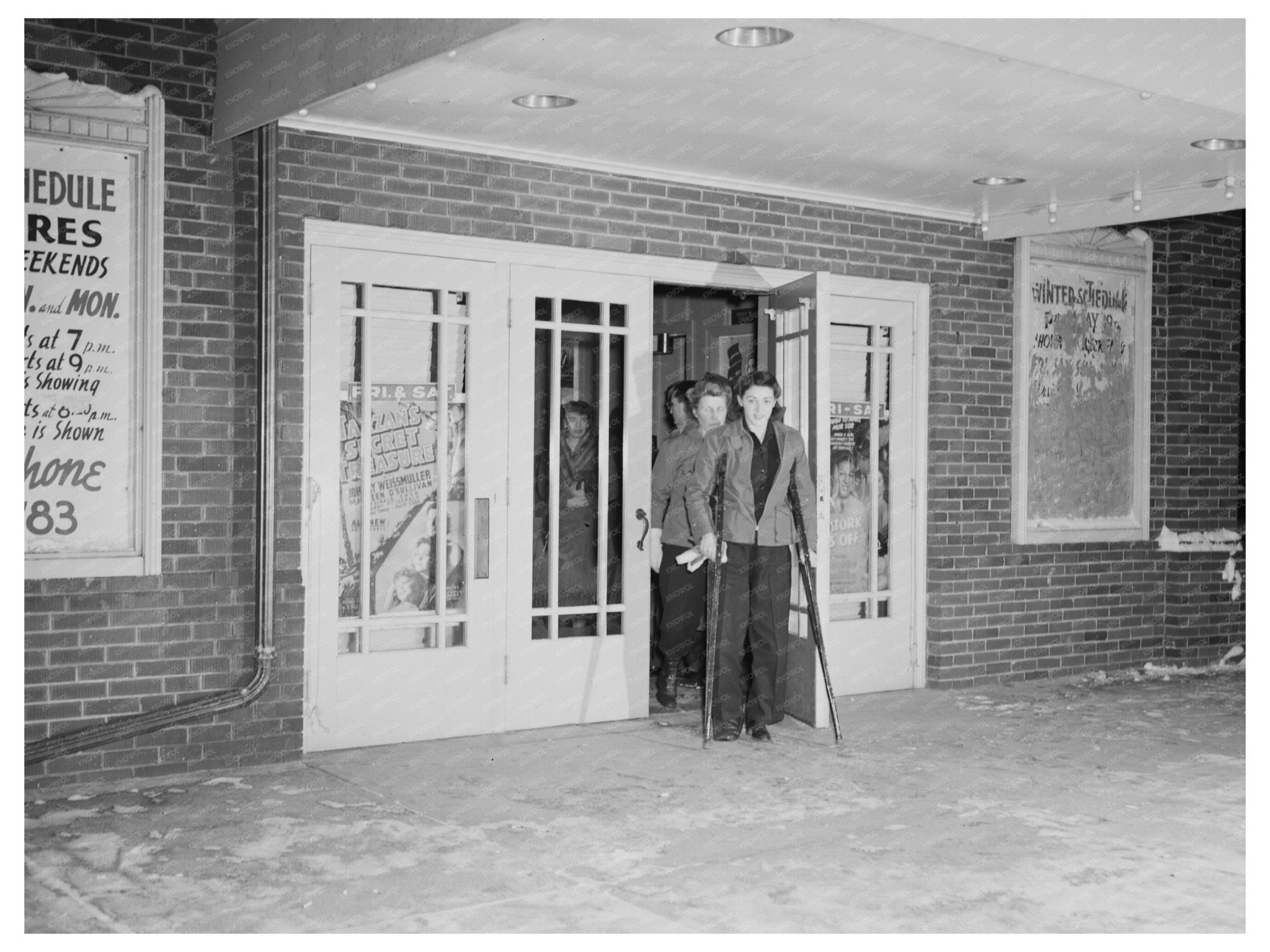 Demetress Welch Leaves Bantam Theater After Accident January 1942 - Available at KNOWOL