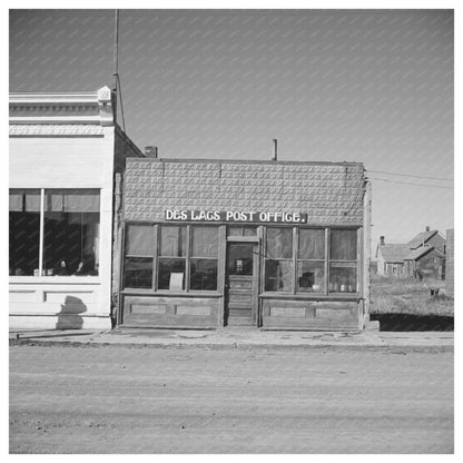 Des Lacs North Dakota Post Office October 1937 Photo - Available at KNOWOL