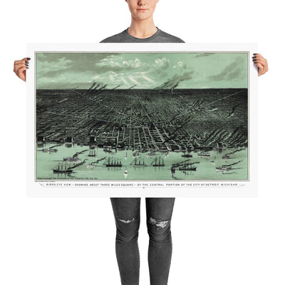 Detroit, MI 1889 Map - Available at KNOWOL