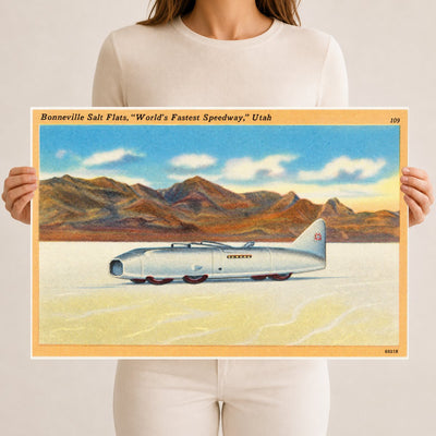 Bonneville Salt Flats, UT: Bonneville Salt Flats, "World's fastest speedway." Utah
