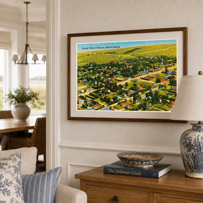 Hazen, ND: Aerial view of Hazen