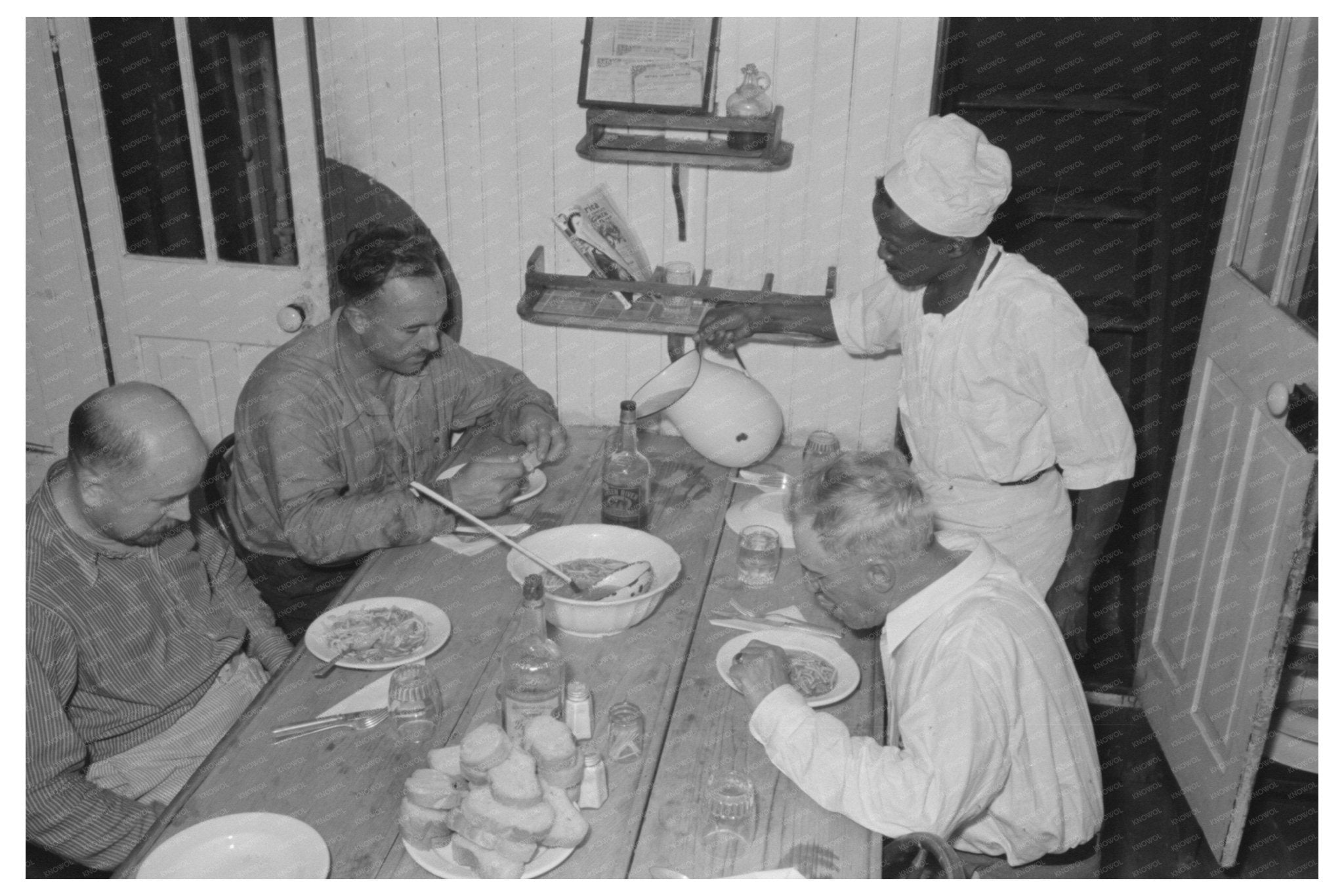 Dinner in the Galley of El Rito Packet Boat 1938 - Available at KNOWOL