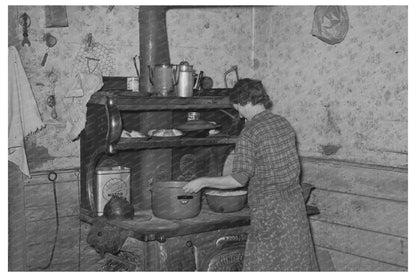 Dinner Preparation in Farm Home Vermont October 1939 - Available at KNOWOL