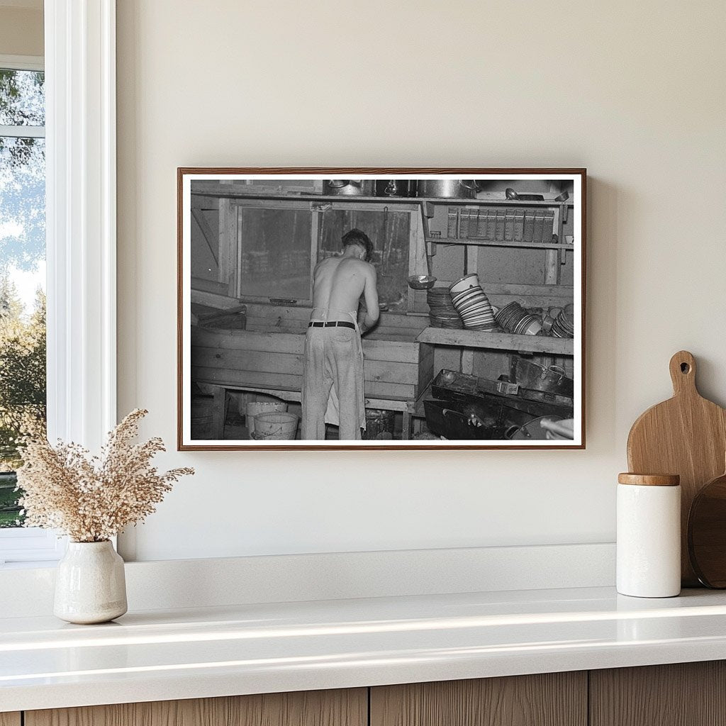 Dishwashing Scene at Effie Lumber Camp 1937 - Available at KNOWOL