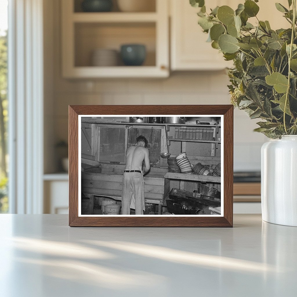 Dishwashing Scene at Effie Lumber Camp 1937 - Available at KNOWOL