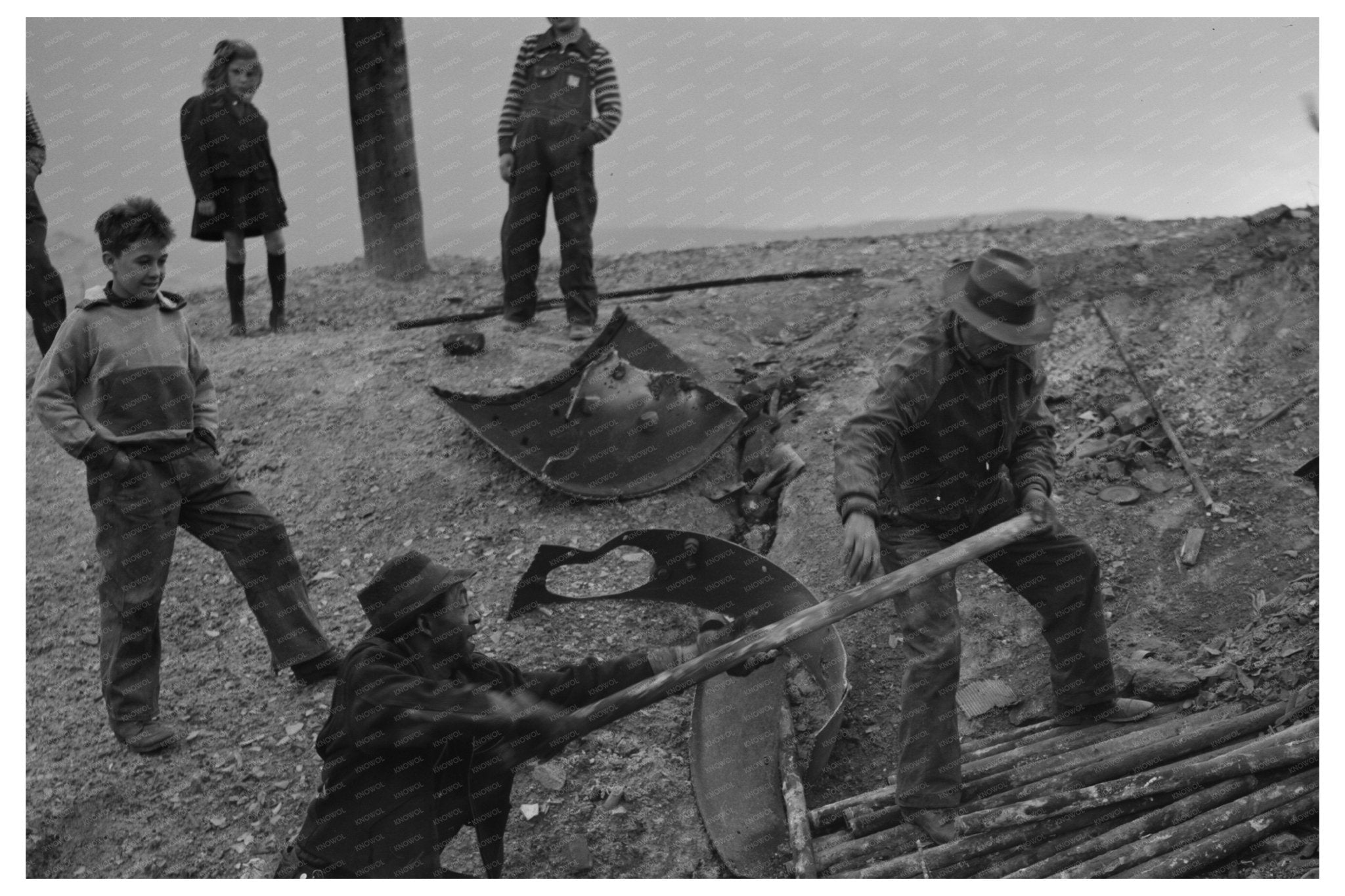 Dismantling Old Boiler for Scrap in Butte Montana 1942 - Available at KNOWOL