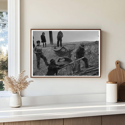 Dismantling Old Boiler for Scrap in Butte Montana 1942 - Available at KNOWOL