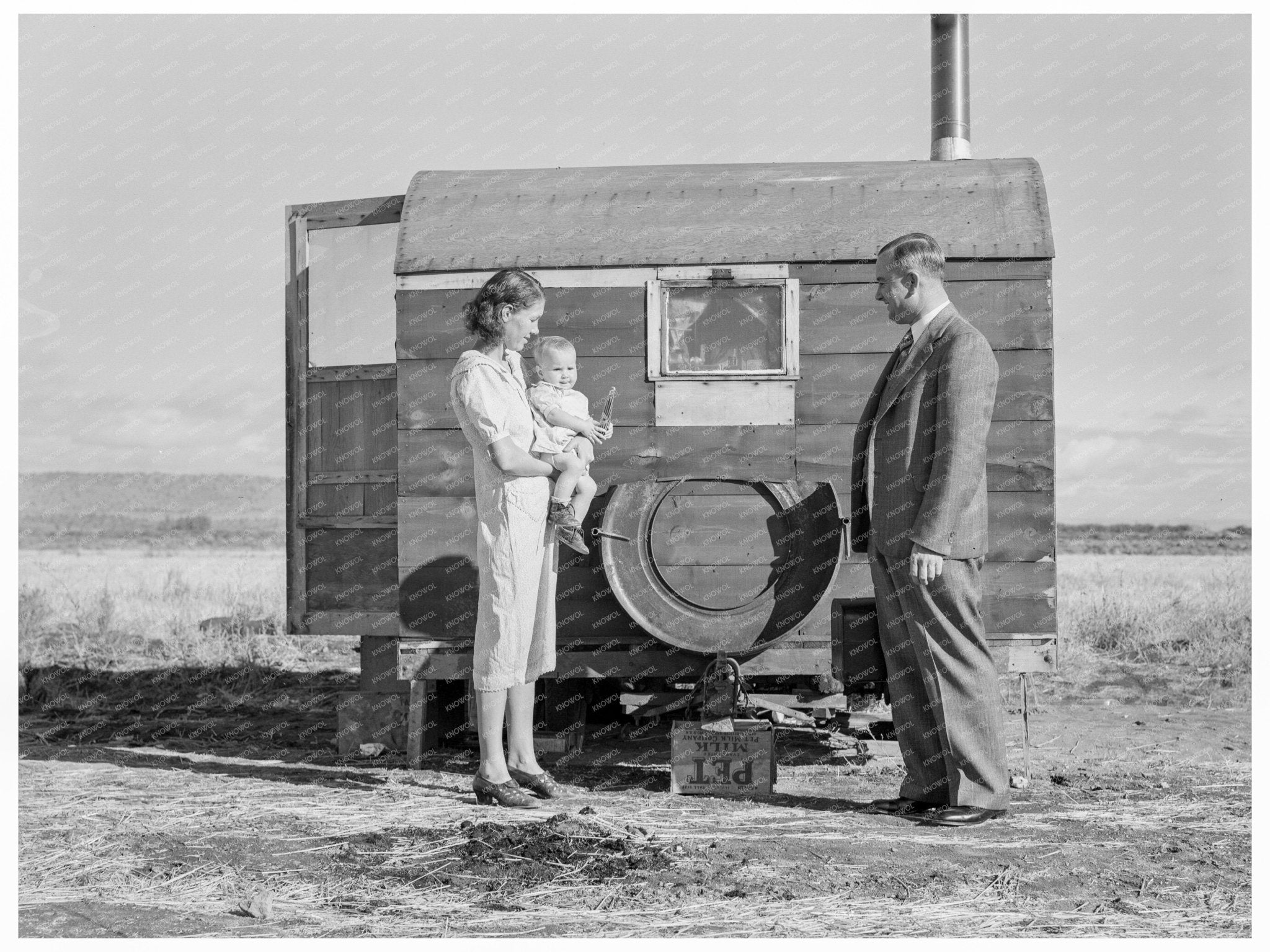 Doctor Reassures Mother at Mobile Camp Oregon October 1939 - Available at KNOWOL