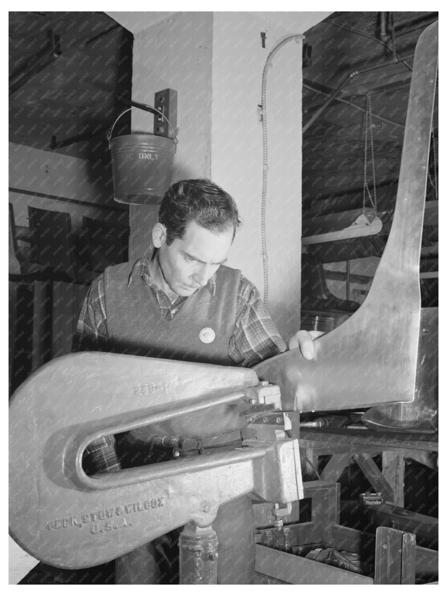 Domnic Gullo Cutter at Warren McArthur Plant 1942 - Available at KNOWOL