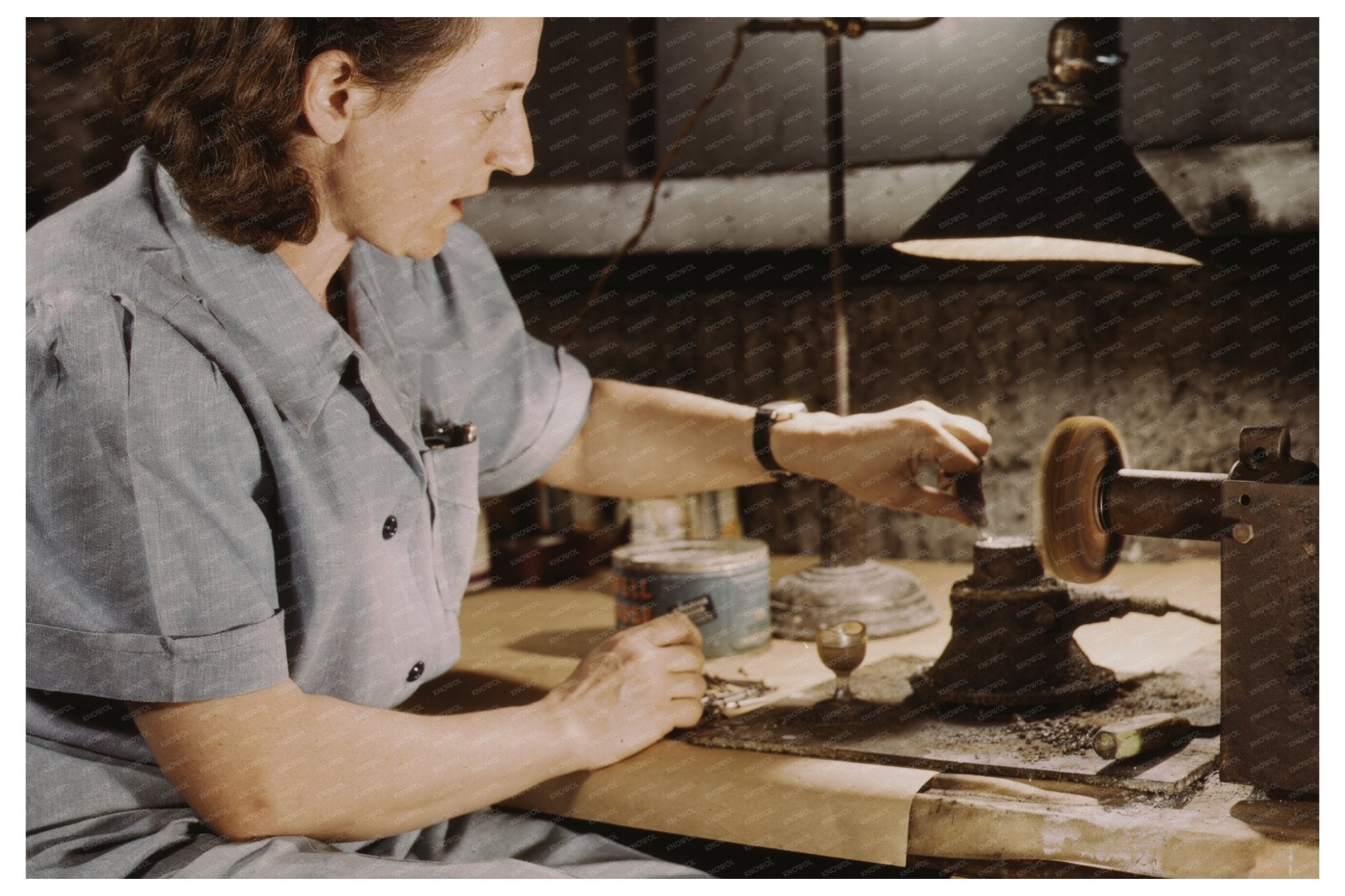 Dorothy Cole Tin Plating Workshop Glenview 1942 - Available at KNOWOL