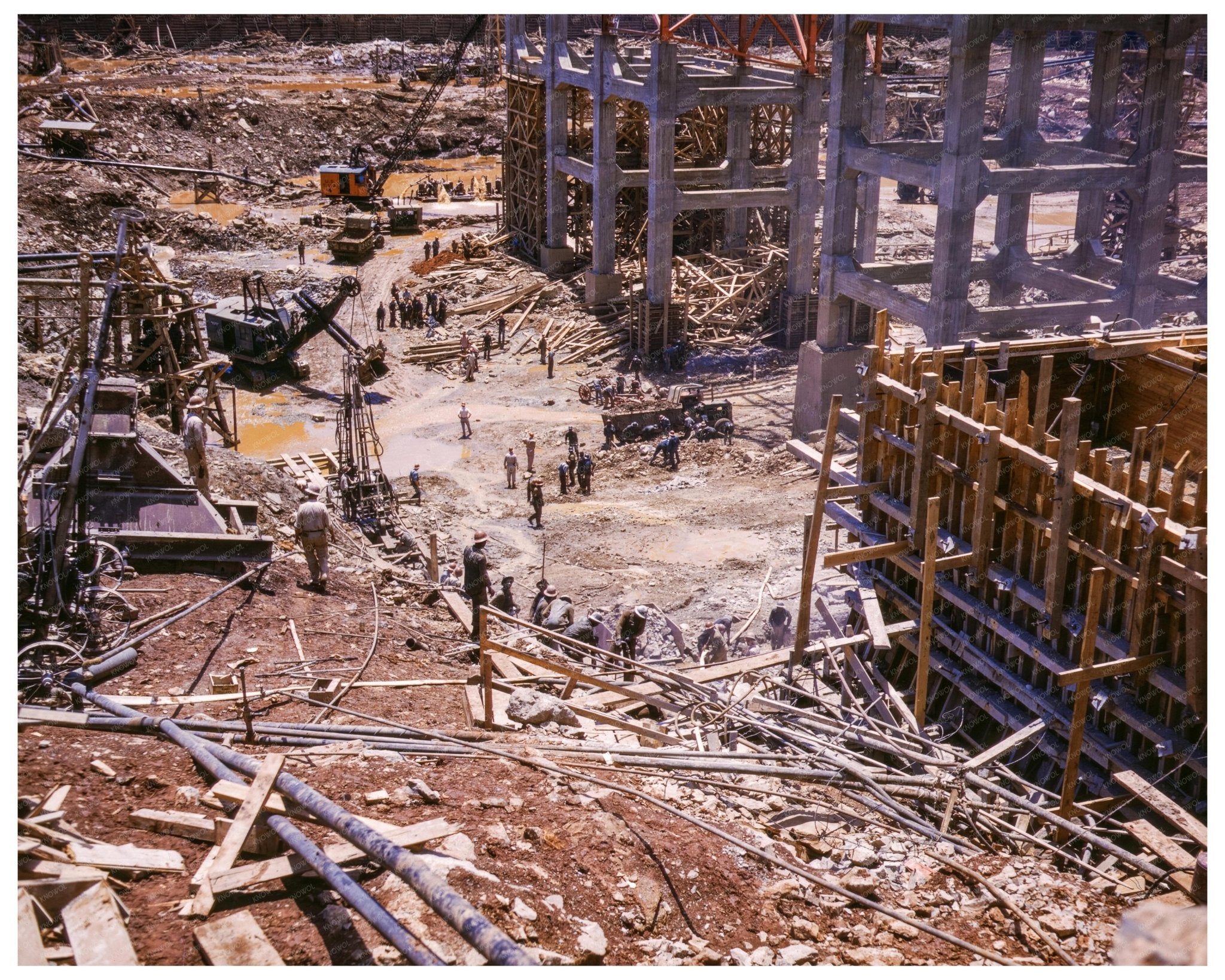 Douglas Dam Construction Excavation June 1942 - Available at KNOWOL