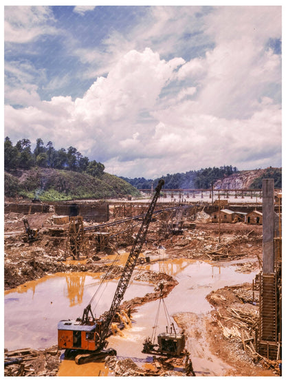 Douglas Dam Construction Tennessee June 1942 Image - Available at KNOWOL