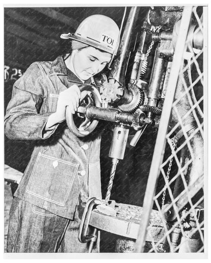 Drill Press Operator in Pennsylvania Machine Shop 1943 Historical Photograph - Available at KNOWOL