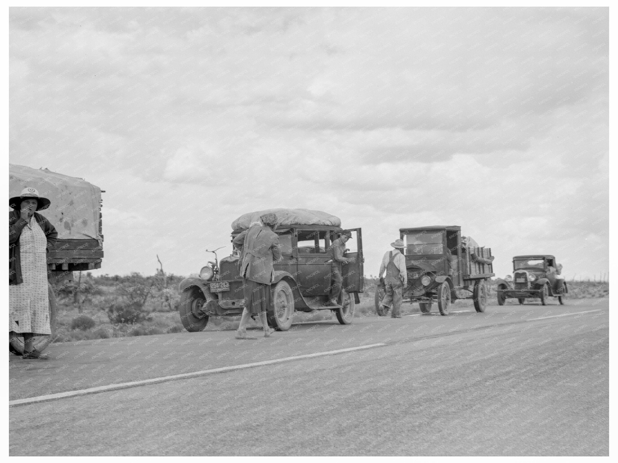 Drought Refugee Families on Highway New Mexico 1937 - Available at KNOWOL