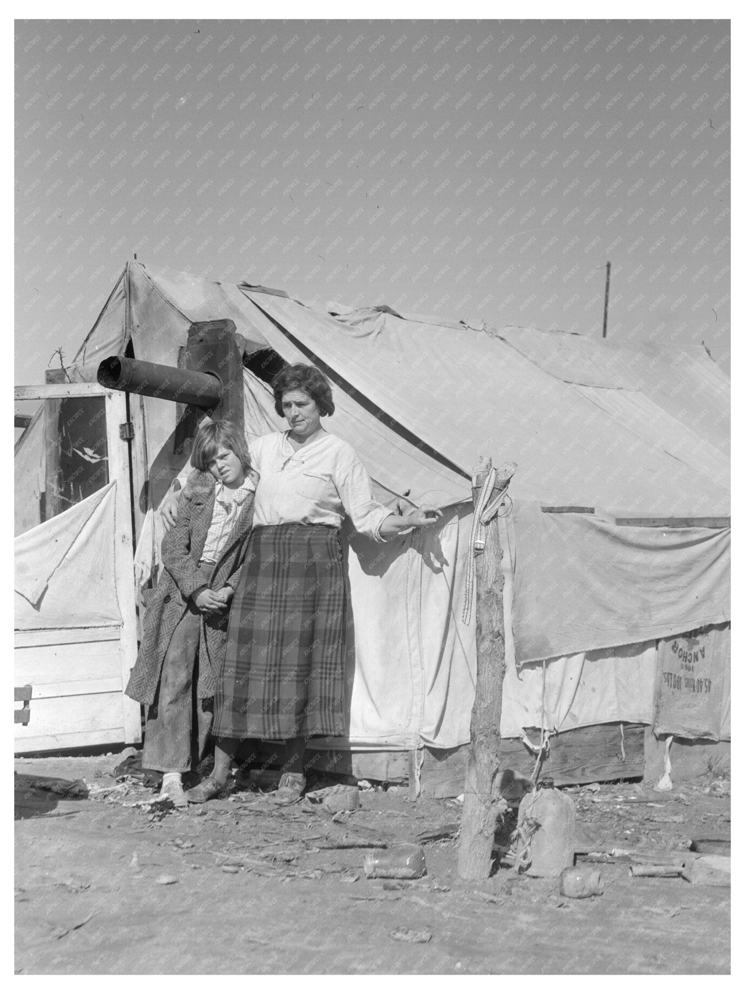 Drought Refugees in California February 1936 Great Depression Migrant Camps Image - Available at KNOWOL