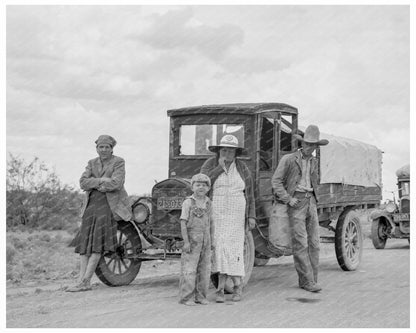 Drought Refugees on Highway Lordsburg New Mexico 1937 - Available at KNOWOL