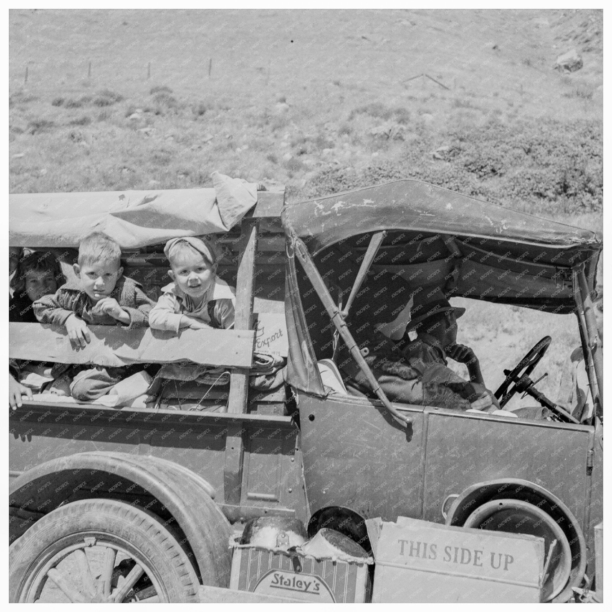 Drought Refugees on U.S. Route 99 California 1937 - Available at KNOWOL