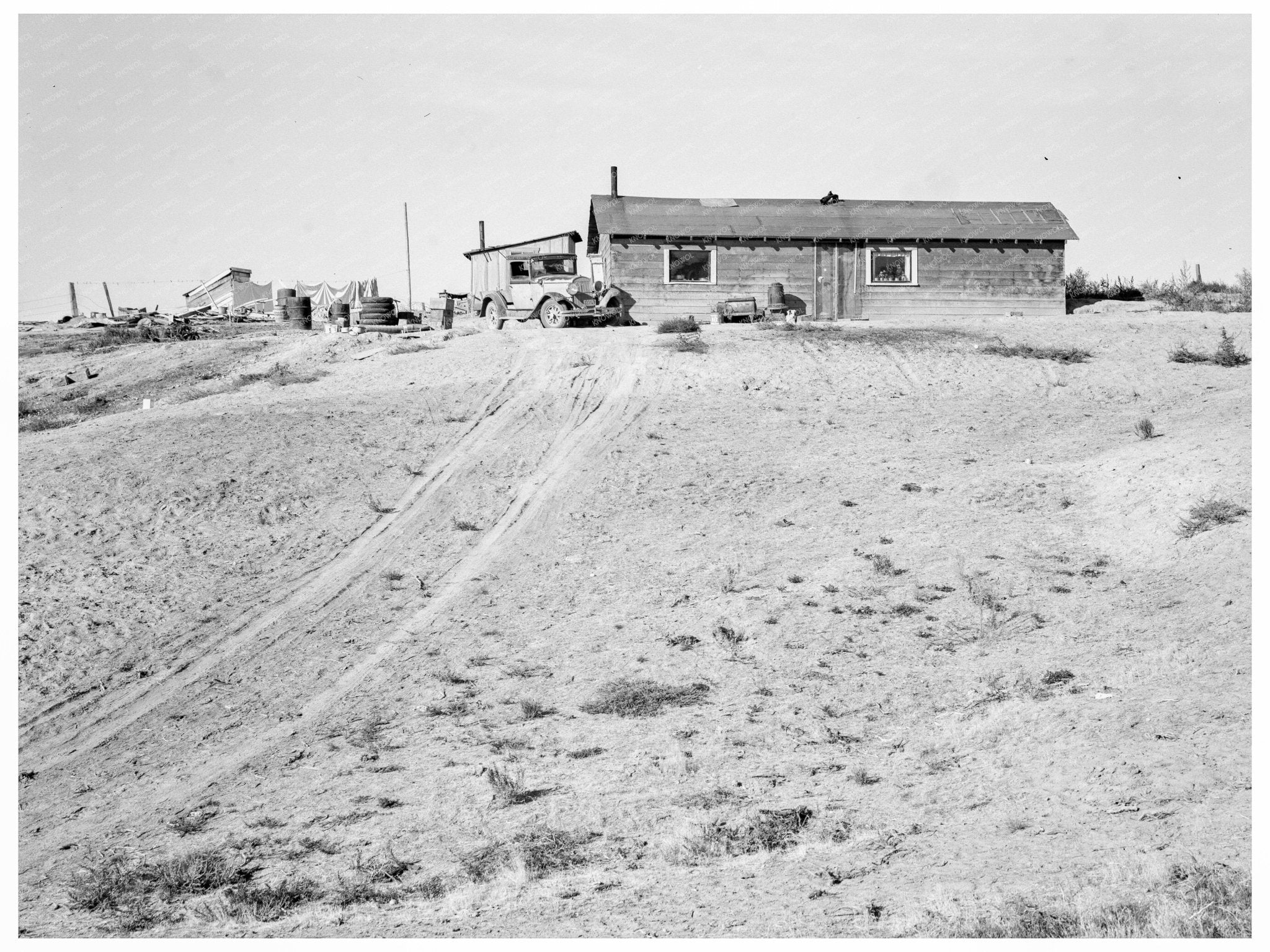 Dugout Home in Dead Ox Flat Oregon 1939 - Available at KNOWOL