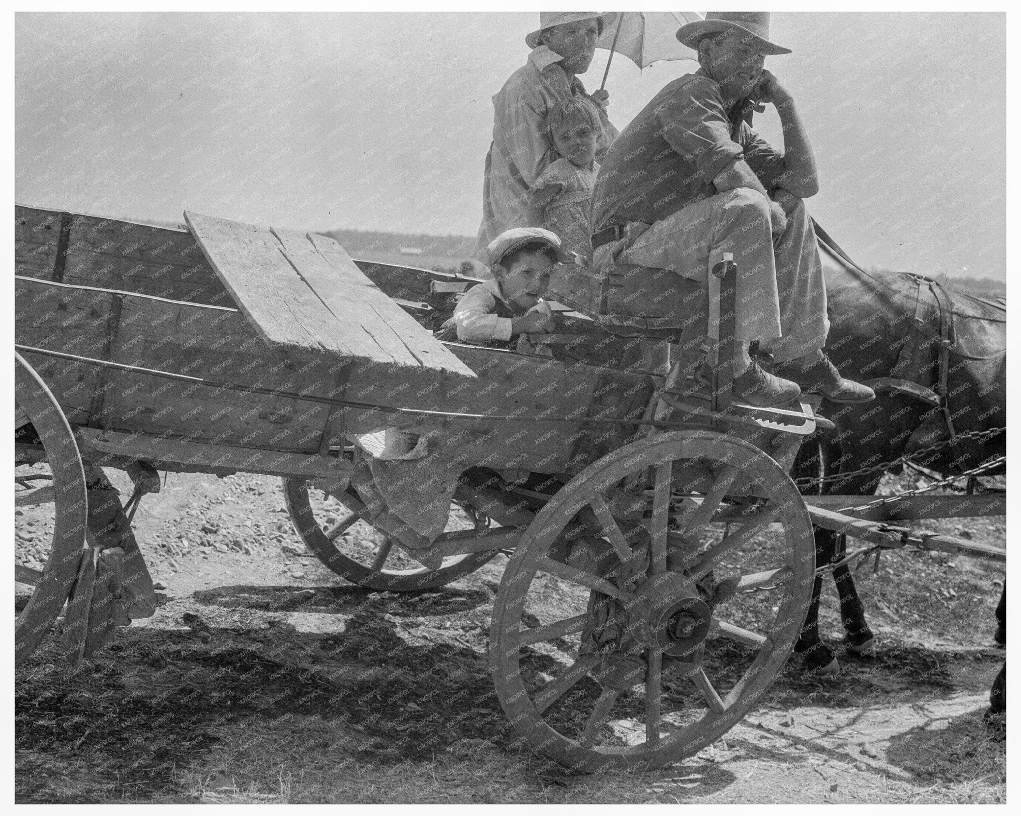 Dust Bowl Farmer Family in Oklahoma 1936 Vintage Photo - Available at KNOWOL