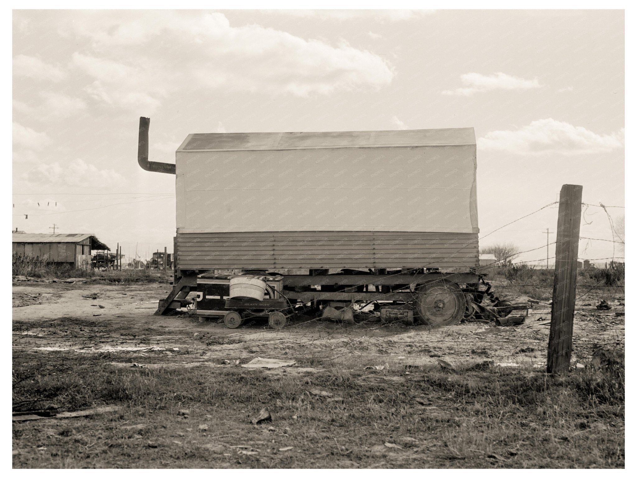 Dust Bowl Refugees in California Migrant Camps February 1936 Vintage Photo - Available at KNOWOL