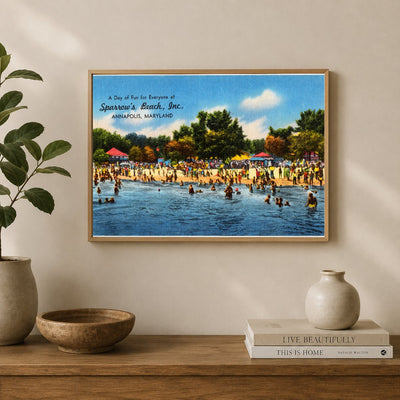 A day of fun for everyone at Sparrow's Beach, Inc., Annapolis, Maryland — Vintage Maryland Postcard