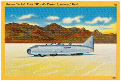 Bonneville Salt Flats, UT: Bonneville Salt Flats, "World's fastest speedway." Utah