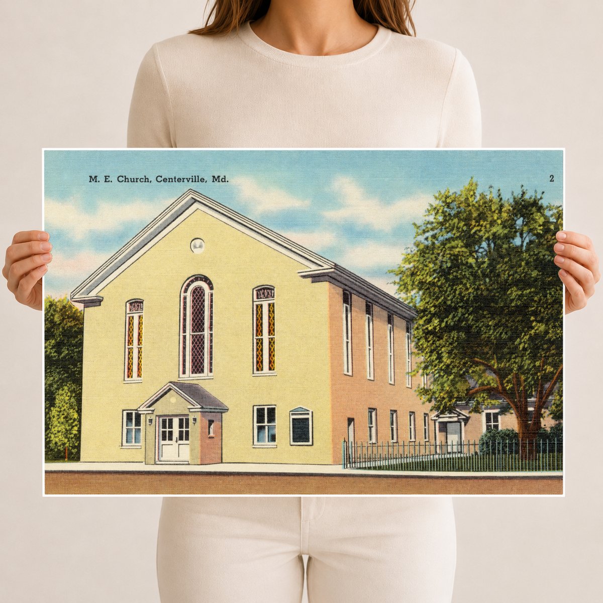 M. E. Church, Centerville, MD — Vintage Maryland Postcard